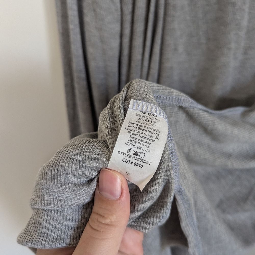 Amalli Talli Grey Ribbed Open Cardigan Size Medium Tall — image 3 of 5